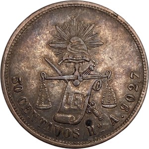 Mexico 1882-HoA 50 Centavos - Scarce