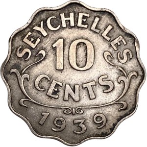 Seychelles 1939 10 Cents