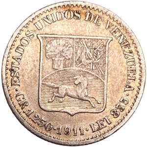 Venezuela 1911 1/4 Bolivar