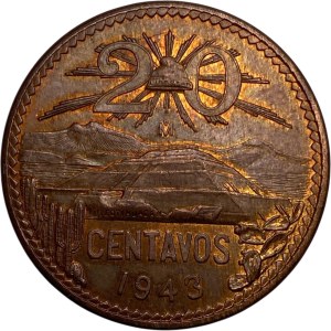 Mexico 1943-Mo 20 Centavos