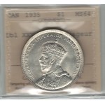 Canada 1935 Silver Dollar Double XXV Double Voyageur
