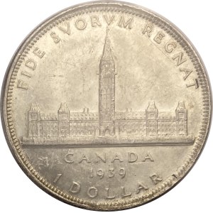 Canada 1939 Silver Dollar ICCS MS62