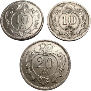 Austria 1893-1914 Coin Lot (3 Pieces)