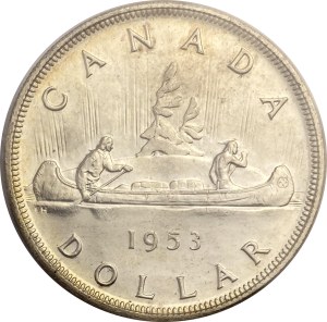 Canada 1953 Silver Dollar NSF