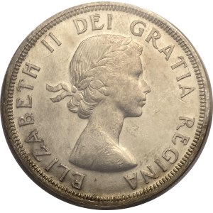 Canada 1955 Silver Dollar Arnprior with Die Break