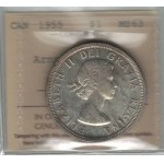 Canada 1955 Silver Dollar Arnprior with Die Break