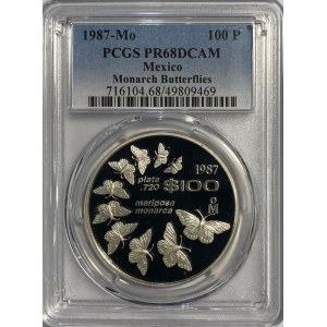 Mexico 1987-Mo 100 Pesos Monarch Butterflies