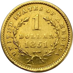 United States 1851 Gold Liberty Dollar