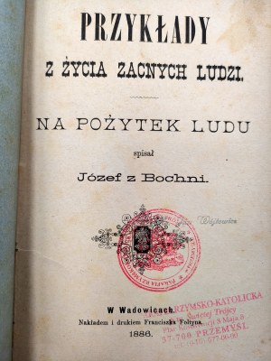 Jozef z Bochnie - Príklady zo života dôstojných ľudí - Wadowice 1886