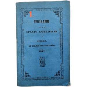 Program Cesarsko Królewskiej Państwowej Szkoły Średniej w Bochni na rok akademicki 1850, Bochnia 1850 [ Plany zajęć, etc]