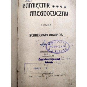 Pamiętnik Anegdotyczny z czasów Stanisława Augusta, Tom I-III, Warszawa 1906