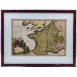 Mapa Galii pod rządami Rzymu - miedzioryt ręcznie kolorowany, J.G. Beck 1773 rok [ Francja, Włochy, Niemcy, Cesarstwo Rzymskie]