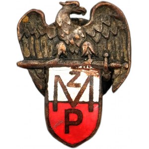 Odznaka patriotyczna ZMP - Związek Młodej Polski - numerowana, Grawer Cz. Kłossowicz, Warszawa II RP