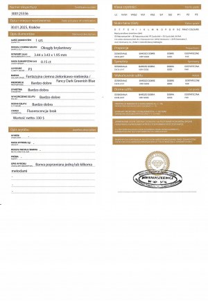 NATURAL DIAMOND 0.15 CT. VALUATION $406 USD