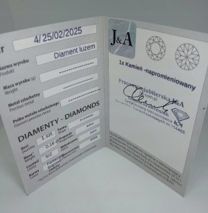 NATURAL DIAMOND 0.16 CT CERTIFICATE