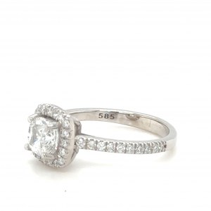 14K WHITE GOLD RING WITH NATURAL DIAMONDS - SFR40301