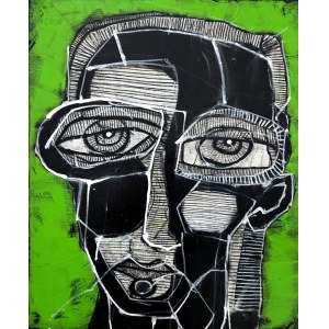 Ewelina LOCHMAN (ur. 1978), Portret R na zielonym, 2022