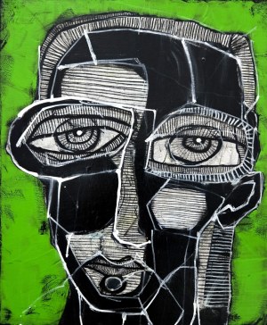 Ewelina LOCHMAN (ur. 1978), Portret R na zielonym, 2022