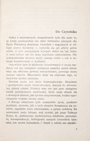 Iwaszkiewicz J., LUDZIE AND KSIĄŻKI [1st edition].