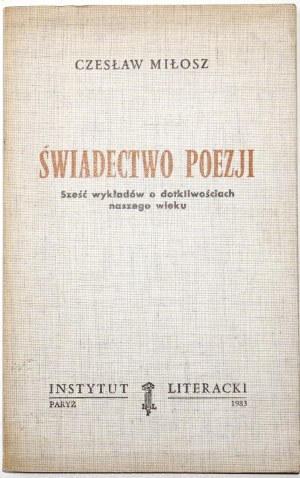 Miłosz C., LES PRIX DE LA POÉSIE [1ère édition].