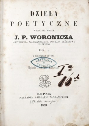 Voronicz J., DZIE£A POETYCZNE WIERSZEM I PROJEM, 1853