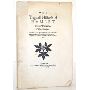Wyspiański S., THE TRAGICALL HISTORIE OF HAMLET, 1905 [1ère édition] [couverture dessinée par S. Wyspiański].