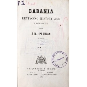Ostrowski J., PIERWOTNE DZIEJE POLSKI I LITWY, 1870 [Pierwotne dzieje Polski i Litwy; Narody na Ziemiach Słowiańskich przed powstaniem Polski]