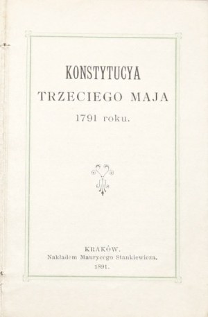 ÚSTAVA ZE DNE 3. KVĚTNA 1791, 1891
