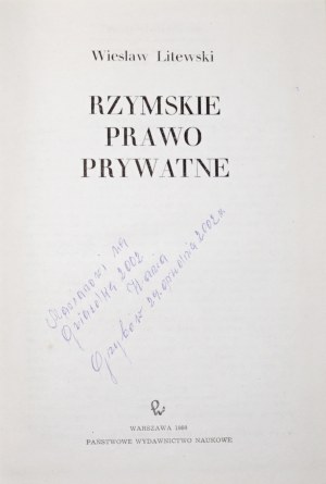 Litewski W., ROMAN PRIVATE LAW