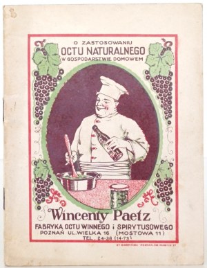 O ZASTOSOWANIU OCTU NATURALNEGO W GOSPODARSTWIE DOMOWEM, 1930 Poznań