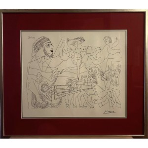 Pablo Picasso (1881-1973) - El Arrastre, avec Écuyère et Putto (Spútanie Amazonky a Putta)