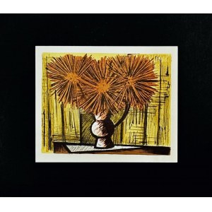 Bernard Buffet (1928-1999), Les dahlias sur fond janue ( Dalie na żółtym tle)