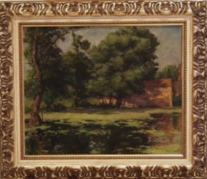 Michal Gorstkin-Wywiórski(1861 Warsaw-1926 Berlin),Landscape with a pond,1927 cm