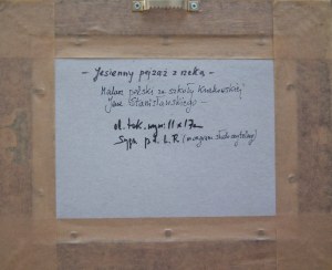 Malarz polski ze szkoły Krakowskiej Jana Stanisławskiego,Jesienny pejzaż z rzeką