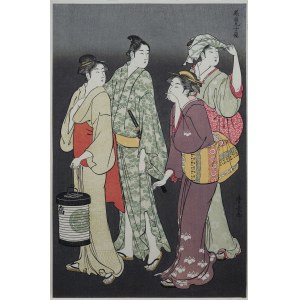 Kiyonaga Torii (1752-1815), Settimo mese, dalla serie: Dodici mesi nel Sud, edizione Adachi, periodo Showa, 1970 circa.