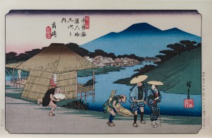 Utagawa Hiroshige (1797 - 1858), Takasaki, z serii: Sześćdziesiąt dziewięć stacji Kiso Kaido, wyd. Nihon Hanga Kenkyujo, Japonia, okres Showa, lata 1960 -1970