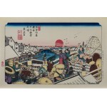 Keisai Eisen (1790 - 1848), Śnieżny poranek na Nihonbashi, z serii: Sześćdziesiąt dziewięć stacji Kiso Kaido, wyd. Nihon Hanga Kenkyujo, Japonia, okres Showa, lata 1960 -1970