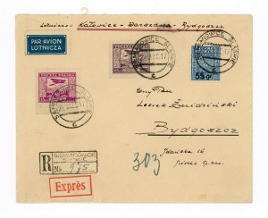 Air registered letter, Siemianowice Sl. - Bydgoszcz, 1935 (507)