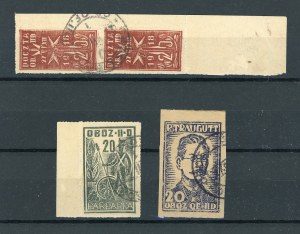 Camp II D, Gross-Born, set of cashiered stamps, 4 pieces. (516)