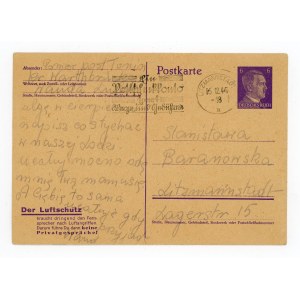 Postcard sent from Tonin to Litzmannstadt, 1944 (521)