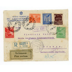 Air registered letter from Sarajevo to Trnava, Czechoslovakia, 1936 (522)