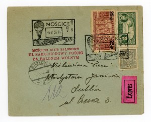 III Automobile Balloon Chase, letters sent on 5.V.1935 by balloon on the route Mościce-Borzęcin (533)