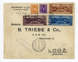 Airmail letter from Alexandria, Egypt to Lodz, 1937 (538)