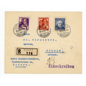 List polecony lotniczy z Lucerny w Szwajcarii do Szyłele na Litwie, 1934 (544)