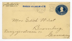 Letter sent from New York to Bydgoszcz, 1904 (583)