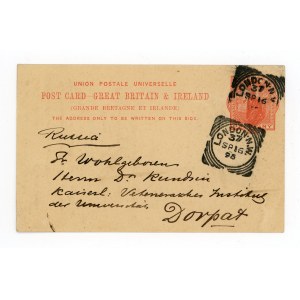 Karta pocztowa wysłana z Londynu do Dorpat / Tartu w Estonii, 1895 (591)
