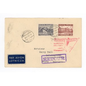 Varsavia - Vilnius - Helsinki, lettera inviata il 29.V.1937 (592)