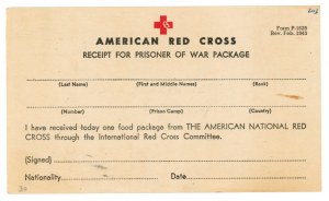 Woldenberg, Oflag II C, Red Cross form stamped with an occasional cashier on 10.XI.1944 (711)