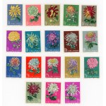 Chiny, Chryzantemy, czyste, 18 szt., 1960 (132)