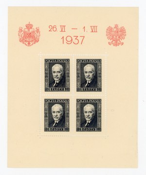 Romanian king's visit to Poland, 1937, block clean. No underblock (206)